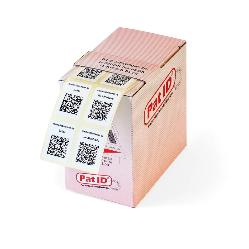 GUID-Etiketten auf Rolle in einer Pat-ID-Spenderbox