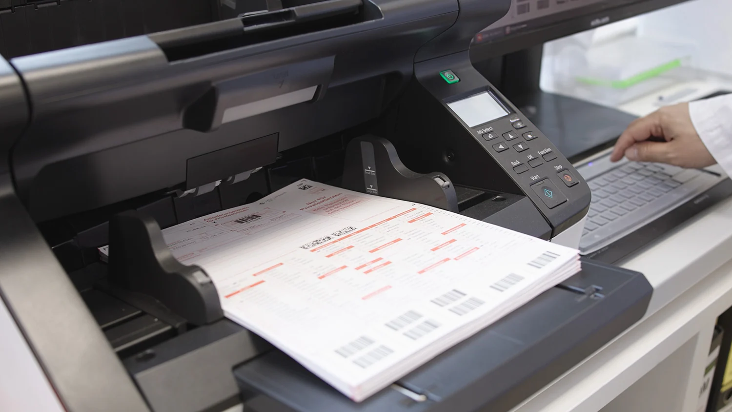 Document scanner Document scanner in use.